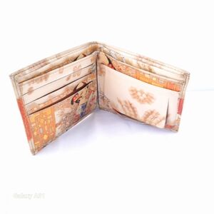 Asian Cream and Orange Artistic Small Wallet